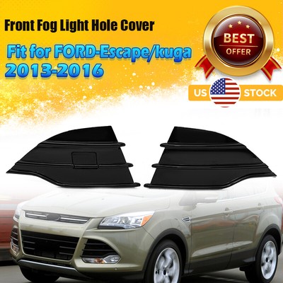 2x Front Bumper Fog Light Frame Cover Assemblies For Ford Kuga Escape 2013-2016