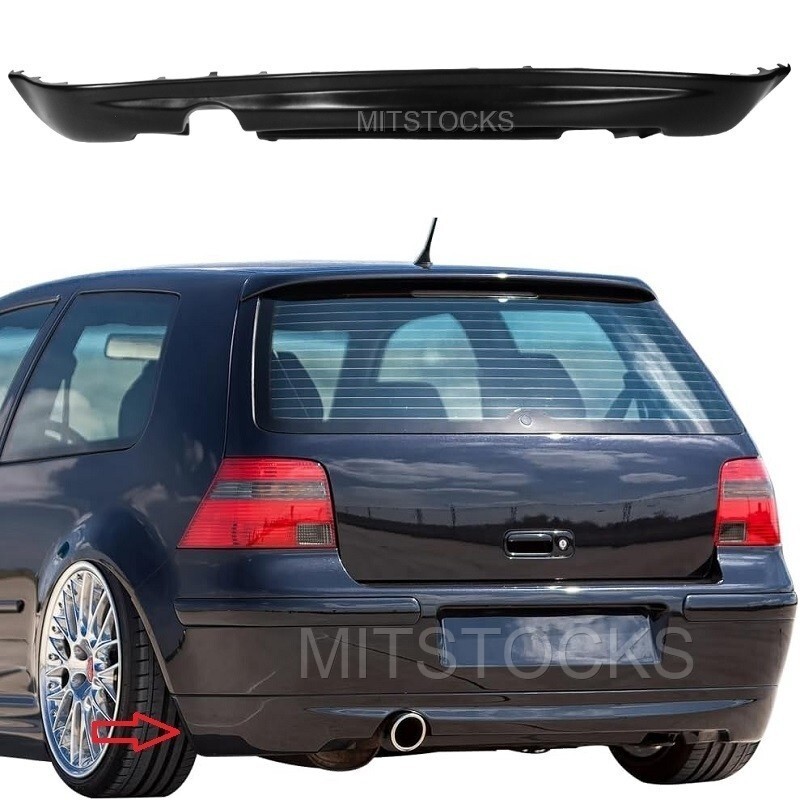 / Gti 25ae Style Pu Black Add-on Rear Bumper Lip Spoiler