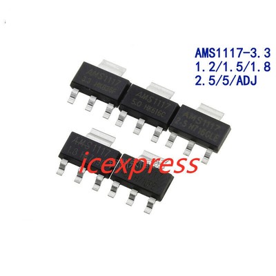 50PCS AMS1117-3.3/1.2/1.5/1.8/2.5/5/ADJ 1A 12.V 1.5V 1.8V 3.3V 5.0V SOT-223 #W6*