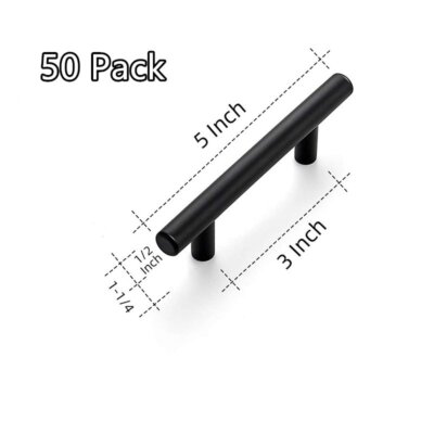 20/50pcs Stainless Steel T Bar Pulls Knobs Handles Cabinet Door Kitchen Drawer