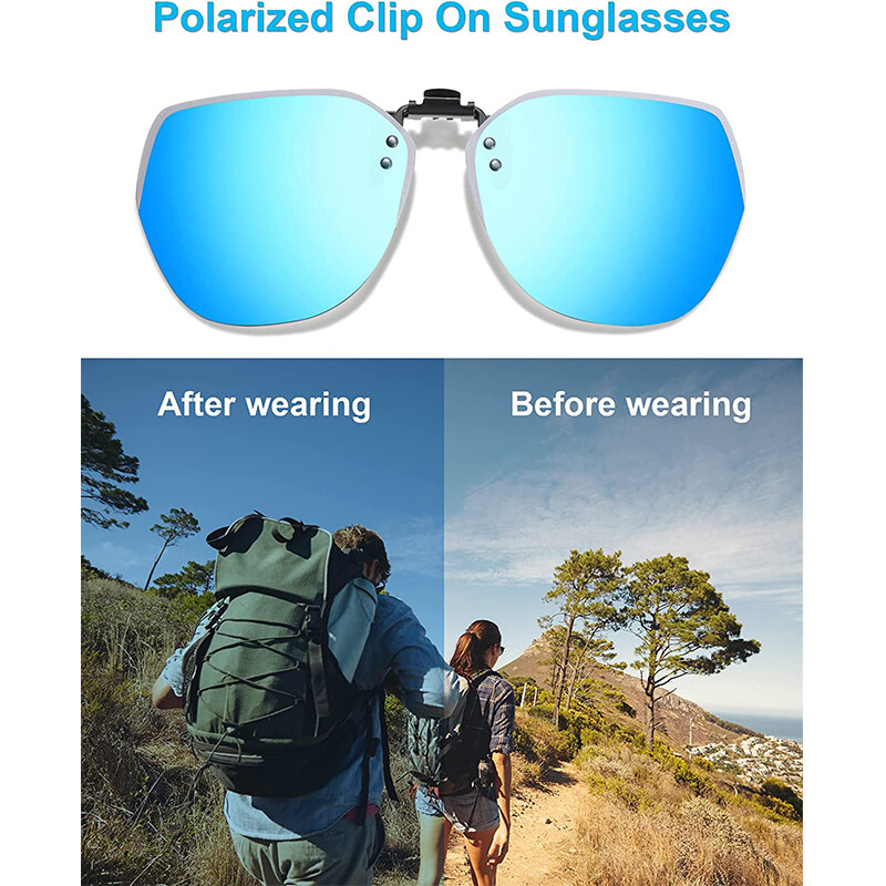 Polarized Clip On Sunglasses Over Prescription Glasses Unisex Flip Up Sunglasses