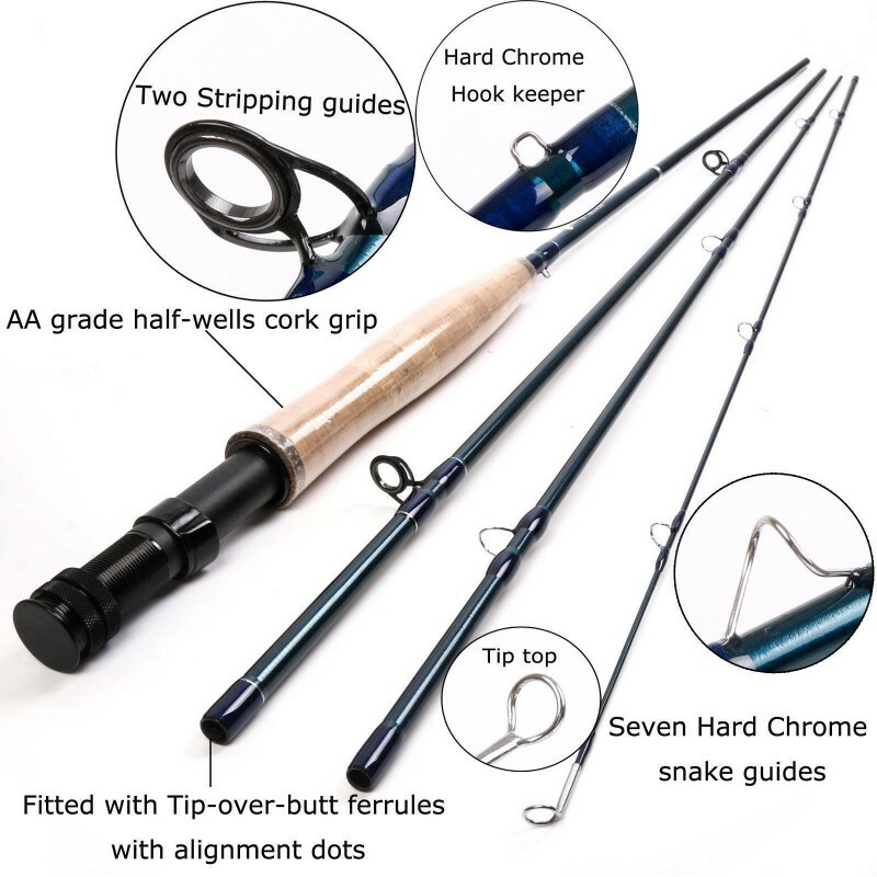 V-access Fly Fishing Rod 9ft 3/4/5/6/7/8/9/10/12WT Fast