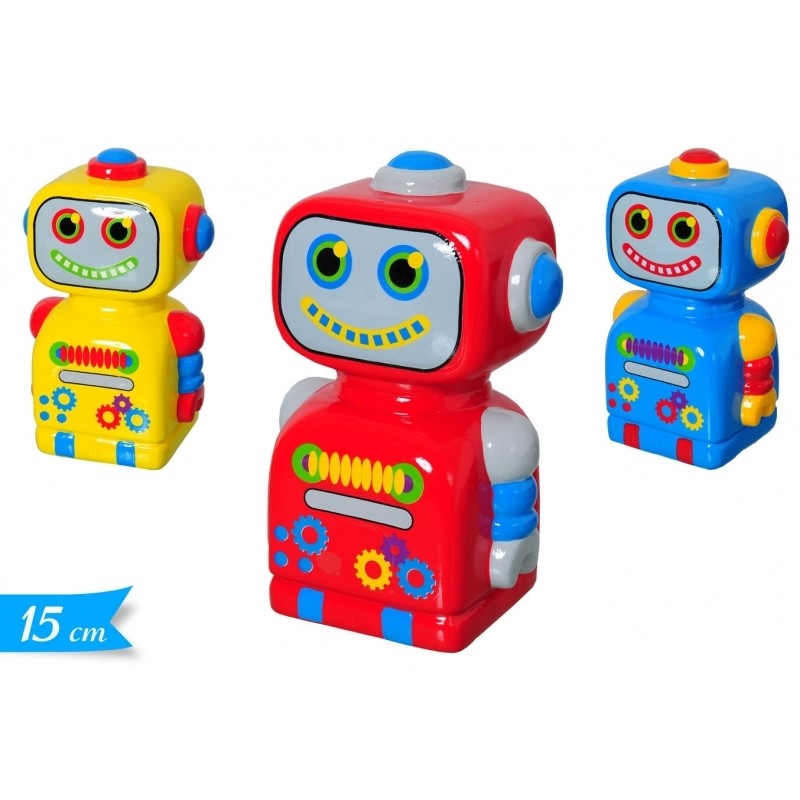 Salvadanaio Robot 15cm In Ceramica Monete Porta Soldi dfh