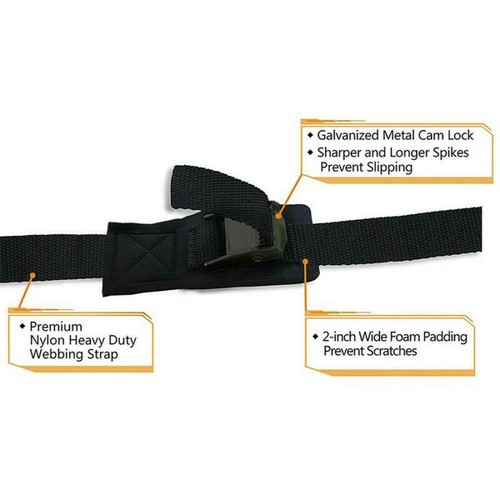 2PC 9.8ft Car Roof Rack Lashing Tie Down Strap Luggage Kayak Canoe Raft Buckle