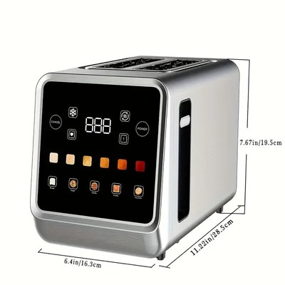 2-Slice Stainless Steel Toaster, Touch Screen Digital Timer
