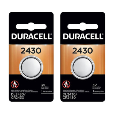 2 Pcs Duracell 2430 CR2430 DL2430 3V Lithium Coin Cell Battery  