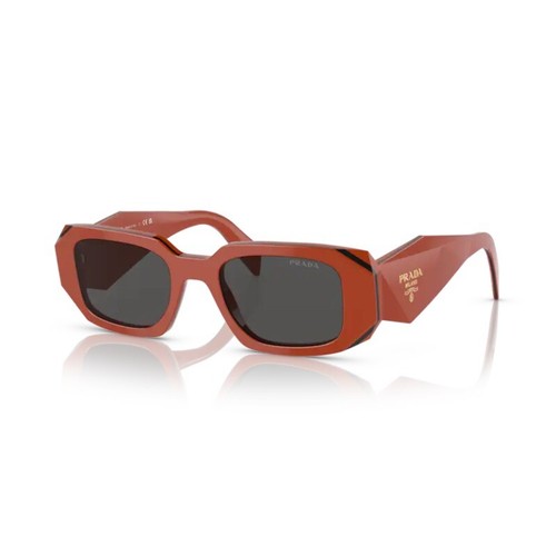 Pre-owned Prada Pr 17ws 12n5s0 Orange Red Black Dark Grey Unisex Authentic Sunglasses In Gray