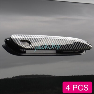 For Mercedes E S EQE EQS SUV Carbon Fiber Door Handle Cover Trims Accessories