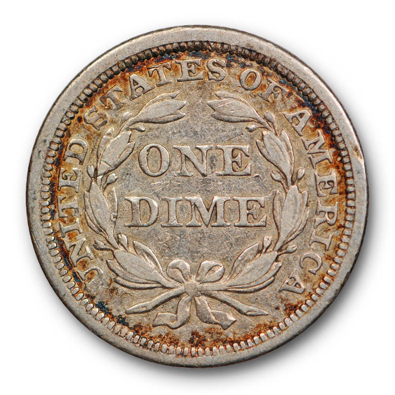 1840 Seated Liberty Dime With Drapery Extra Fine XF First Year Type #10793