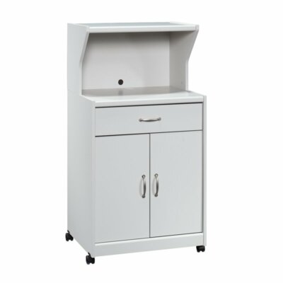 Sauder Misc. Storage Engineered Wood Microwave Kitchen Cart in Modern Gray