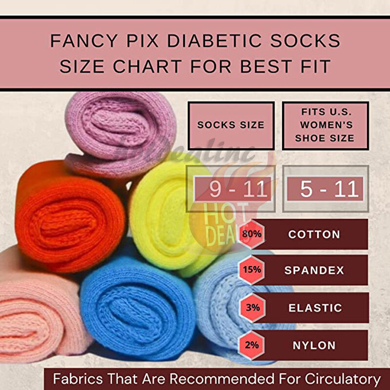 6 Pairs Women's Ankle/Quarter Diabetic Circulatory Cotton Socks Non Binding Top