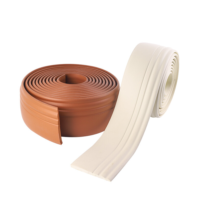 Bordure Murale Autocollante 2m 3D PVC Rayures Noir Blanc Gris Marron