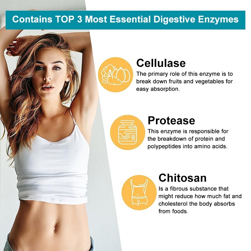 Digestive Enzymes 120 Capsules, Probiotics Gas, Constipation & Bloating Relief