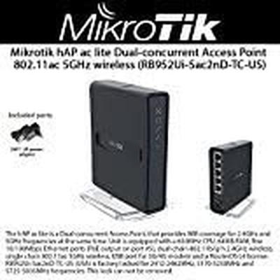 Hap Ac Lite (Rb952Ui-5Ac2Nd-Tc-Us) Dual-Concurrent Access Point 802.11Ac 5Ghz Wi