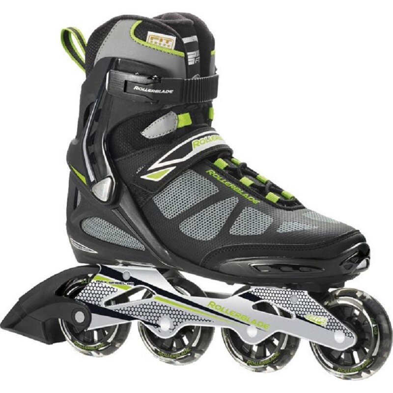 ROLLERBLADE MEN'S SPARK 80 ALU SKATE, BLACK/GREEN, 13