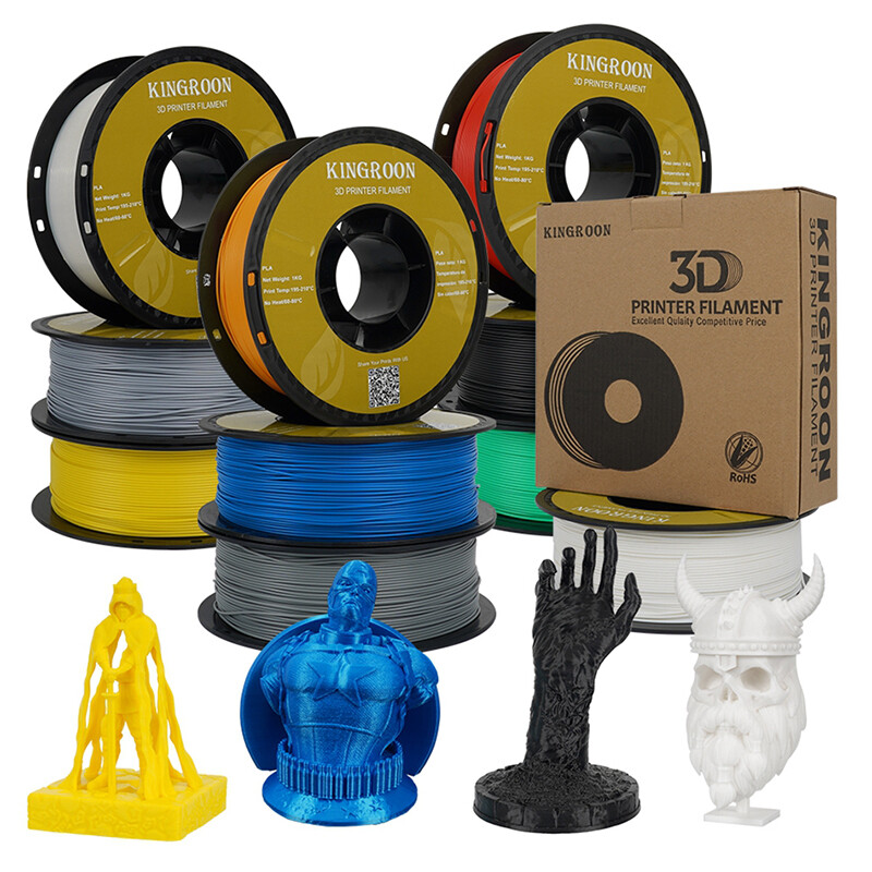10KG 3D Printer Filament PLA Bundle 1.75mm 10 Packs 1KG/Roll Multipack Ten Color