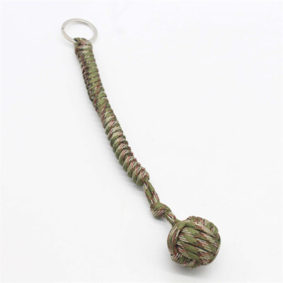 Backpack Keychain With Steel Ball Paracord Strength Outdoor Monkey Fist Durable