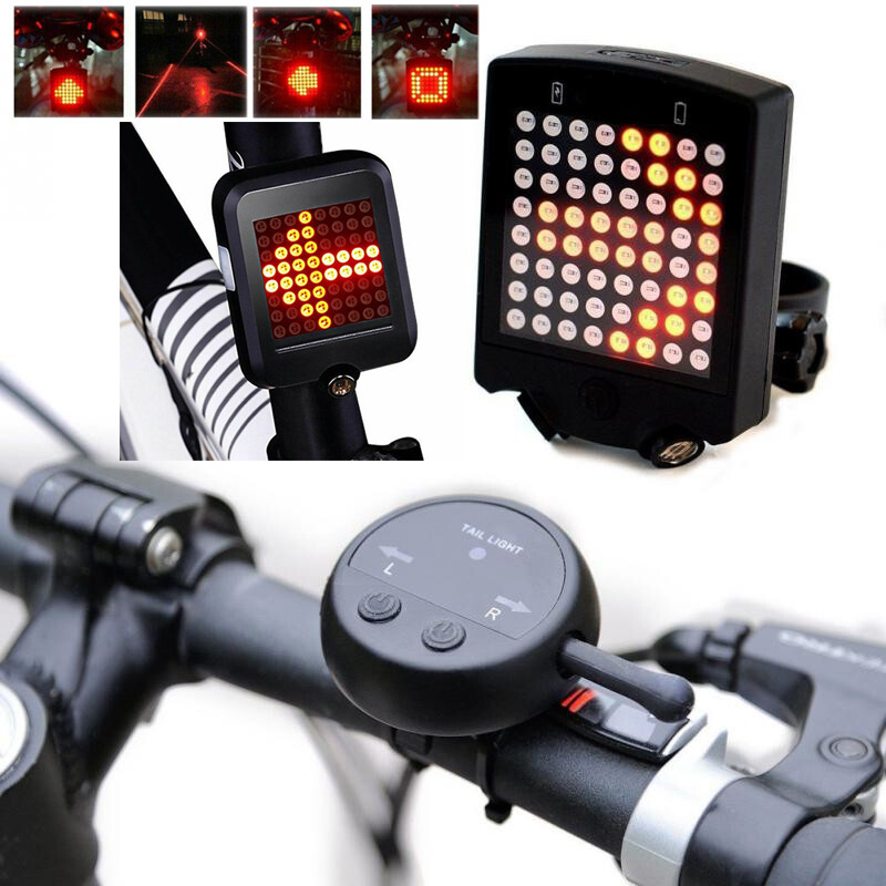 Tail Light Usb Wireless Remote Control Bike Turn Signal Warn