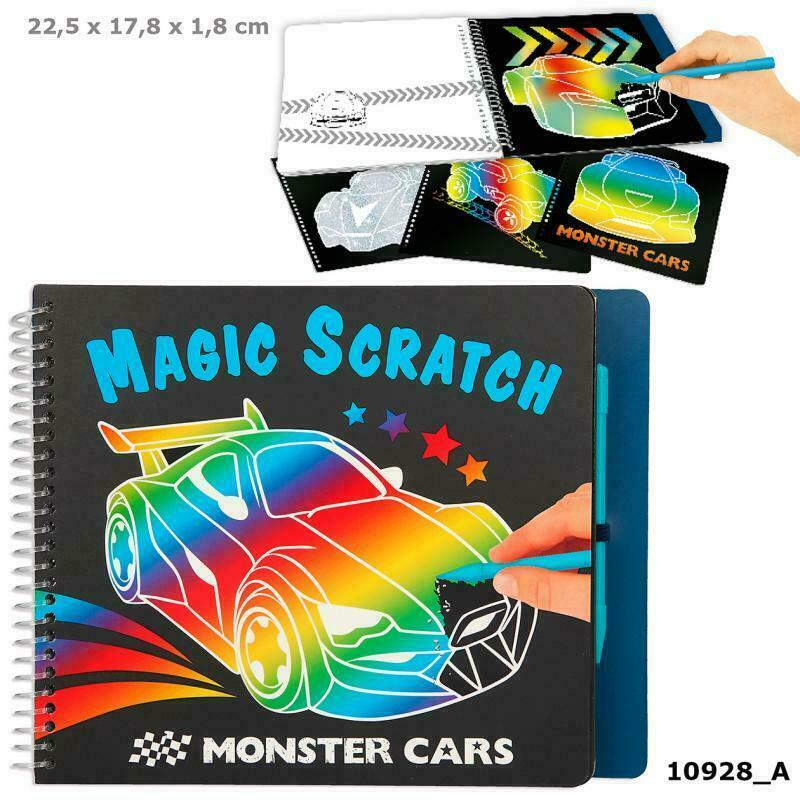 Depesche Kratzbuch Scratch Book Magic Monster Cars Kinder Kratzbilder Kratzbild
