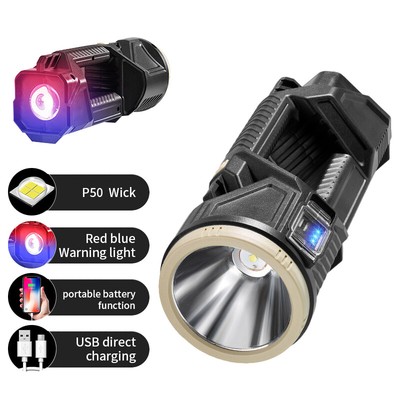 Portable LED Rechargeable Solar/USB Super Bright Handheld Spotlight Flashlight