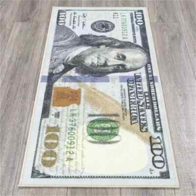 Hundred Dollar Bill Rug/Carpet - Home Decor, Non-Slip, Soft