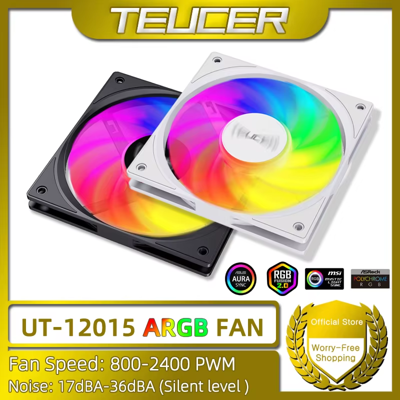 UT-12015 ARGB Fan 120mm Thin Computer Fan FDB Bearing ARGB Lighting Effect Silen