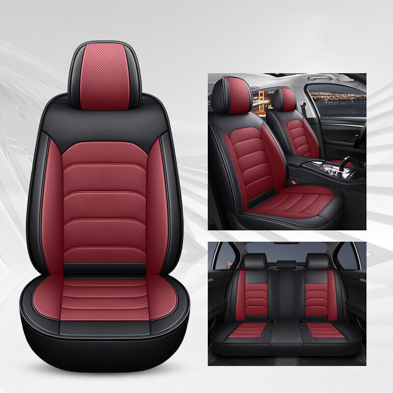 For Toyota RAV4 Front + Rear Car Seat Covers 5-Seats Protector Leather Full Set