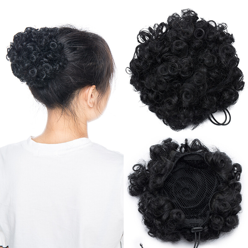Highlight Drawstring Clips Ponytail Extension As Human Thick Real Wavy Pony Tail