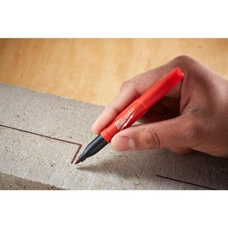 Milwaukee INKZALL Jobsite Black Permanent Marker Fine Point Durable Tip (4-Pack)