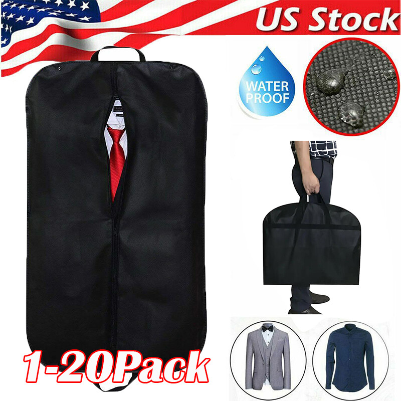 1-20Pack Large Travel Garment Bag Suit Cover Dress Storage F