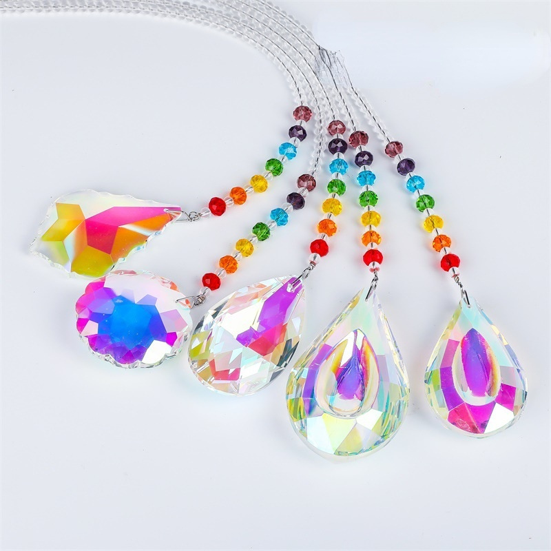 2pcs Rainbow Crystal Suncatcher Pendant Ball Prism Hanging Sparkling Decor Gifts