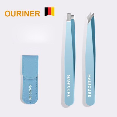 Eyebrow Tweezer Colorful Hair Beauty Fine Hairs Puller Stainless Steel Slanted