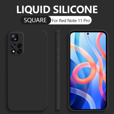 Silicone Case For Xiaomi Redmi Note 11 10 Pro Mi 11 10T Lite Liquid Square Cover