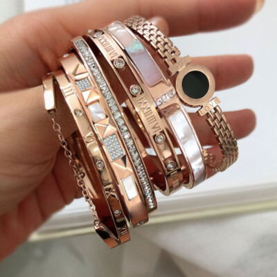 Christopher Pruitt (クリストファー・プルイット) 　バングル Wholesale 6pcs Mixed Luxury 18K GP Stainless Steel Women's