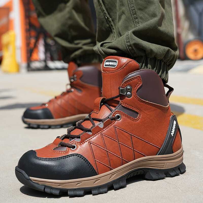 Mens Work Boots Indestructible Shoes steel toe boots Waterproof Safety Shoes