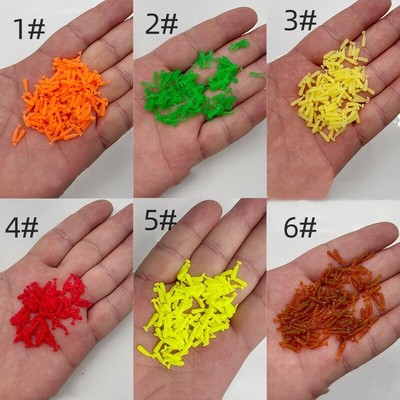 50Pcs Micro Paddle Tail Grub Worm Maggot Fishing Lure Bait 1-1.5cm
