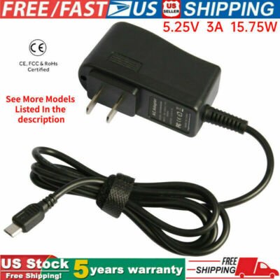 5.25V 3A Micro USB Wall Charger AC Adapter for Raspberry Pi 3 Power Supply Cord