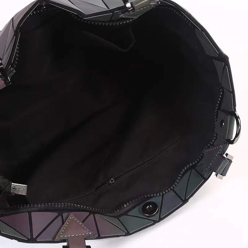 Geometric Luminous Handbag, Fashion Holographic Shoulder Bag, Trendy Reflective