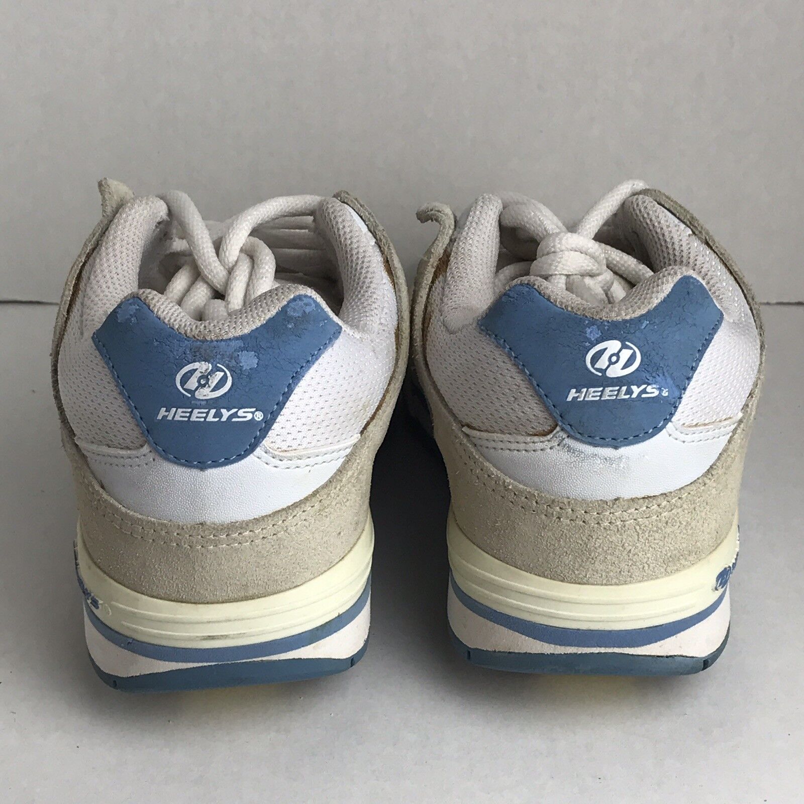 HEELYS Unisex Single Wheel Skate Shoe Girls 3 Boys 2 White Blue
