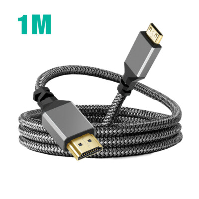 Mini HDMI to HDMI Cable High Speed Braided Cord 3D 4K/60Hz 1080p For HDTV Camera