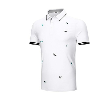 Men Summer Short Sleeve T-Shirt Printed Casual Polo Shirts Breathable Quick-Dry 