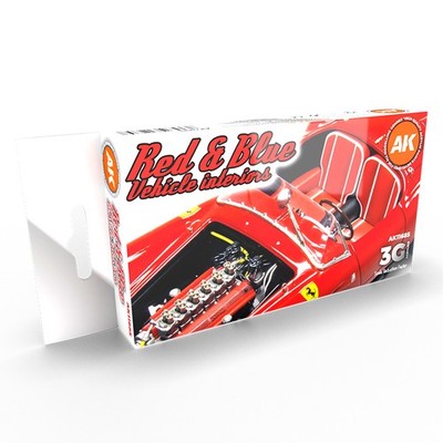Civil Sets Acrylic Paints for Vehicle Interiors in Red and Blue Colors
