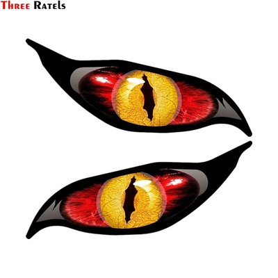 Three Ratels Fc115 Zombie Series Yellow Red Light Blue Evil Eye Decal Sticker 2p