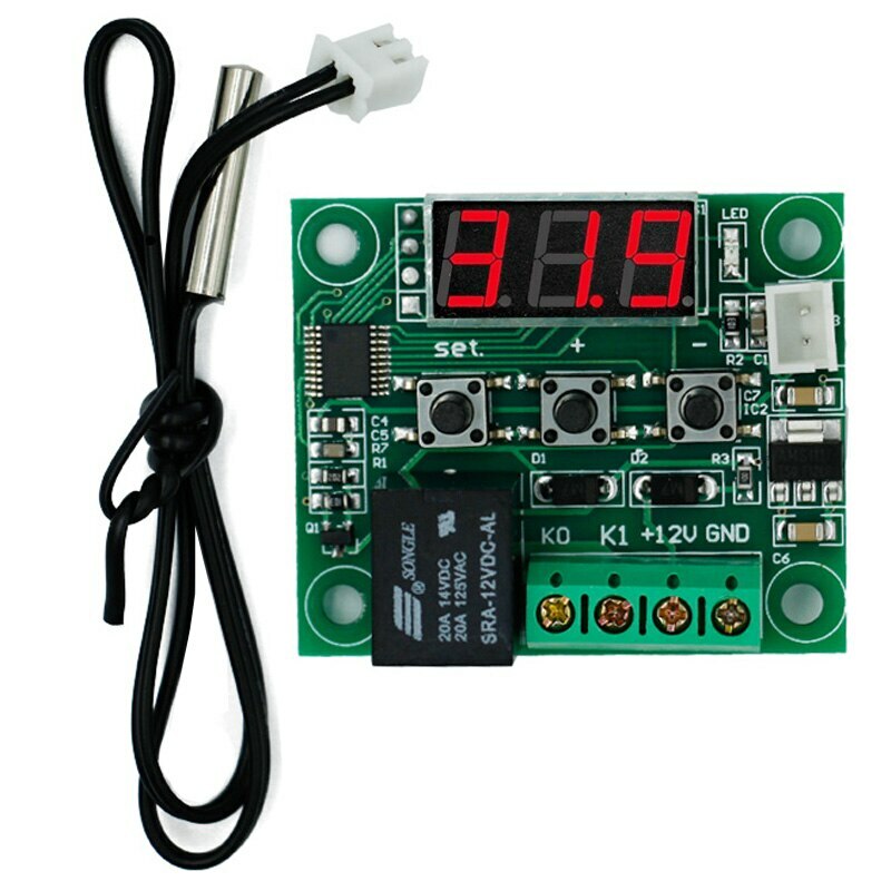 W1209 12V DC digital Thermostat Temperaturschalter -Regler LED Anzeige + Gehäuse