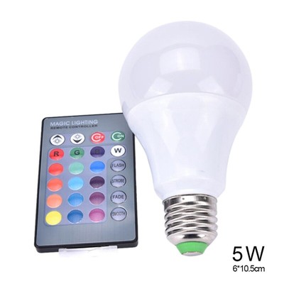 3W 5W E27 RGB LED Light Bulb Lamp RGB Magic 16 Color Changing IR Remote Control