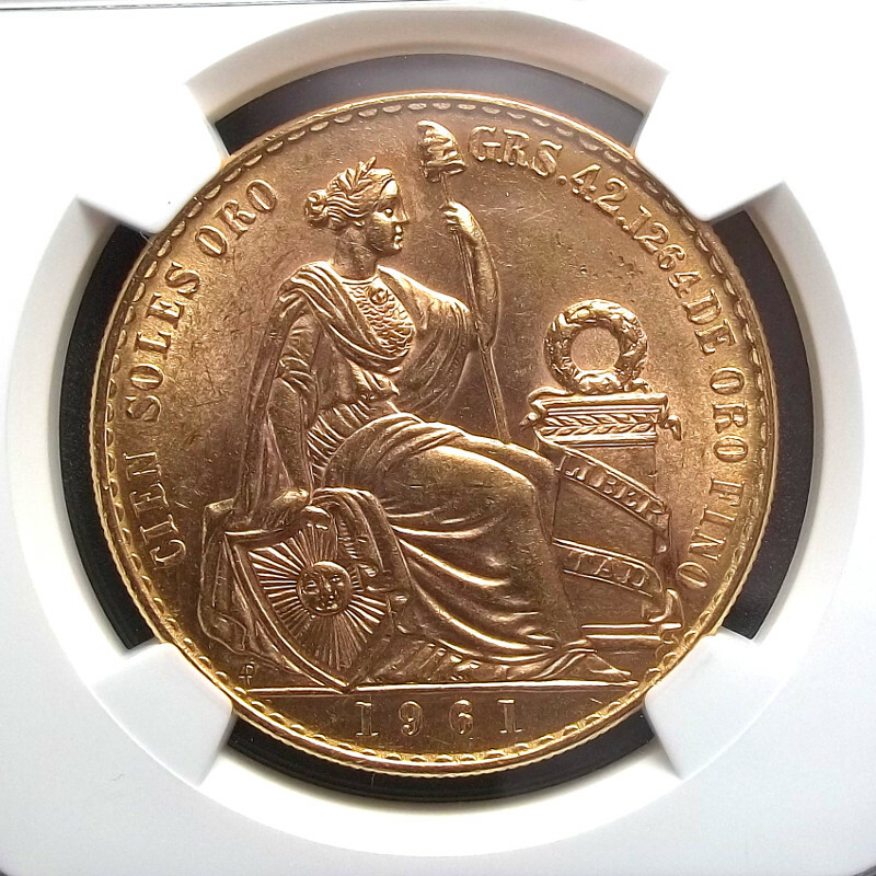 PERU - 1961 - 100 SOLES - NGC MS63 - G100S - KM-231 - GOLD