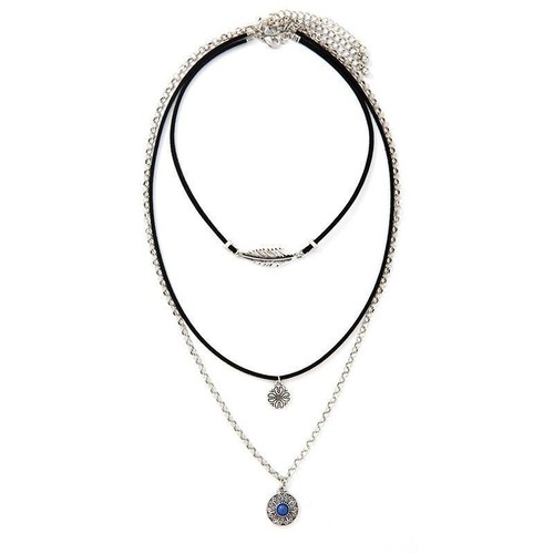 HERMES animal Zebra Choker Accessories Necklace Leather Silver
