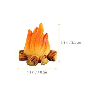 Resin Bonfire Model Miniature Decoration Campfire Toy Artificial Bonfire Resin