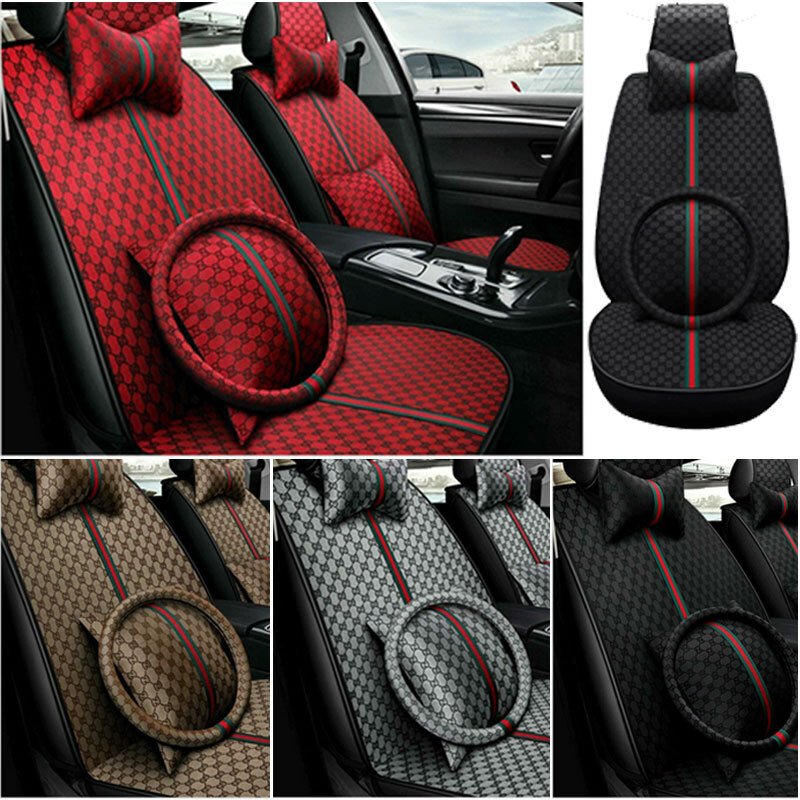 Full Set Universal Deluxe 2/5-Seats Car Seat Cover Front Rea