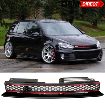 For 10-14 VW Golf 6 MK6 GTI Style Front High Bar Black Red